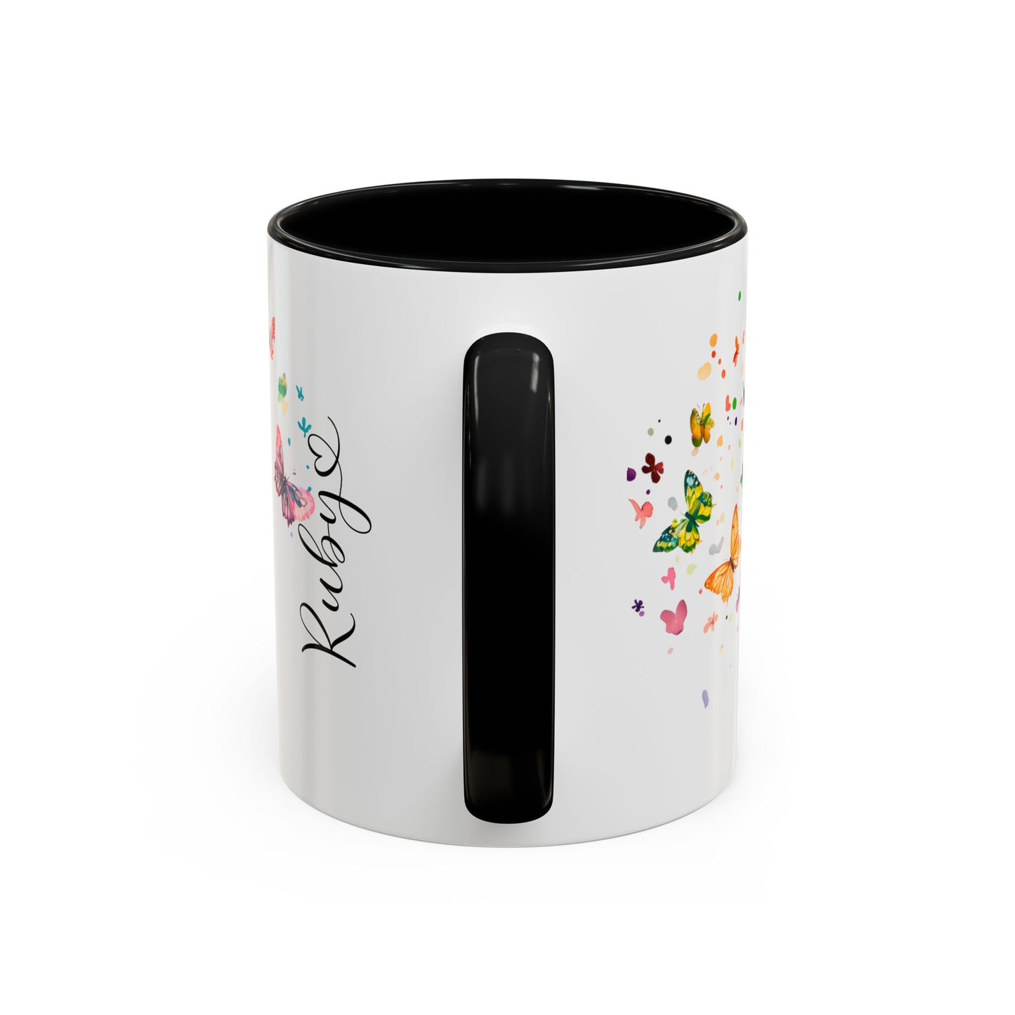 Dachshund Black, running personalized colourful Mugs, 11oz