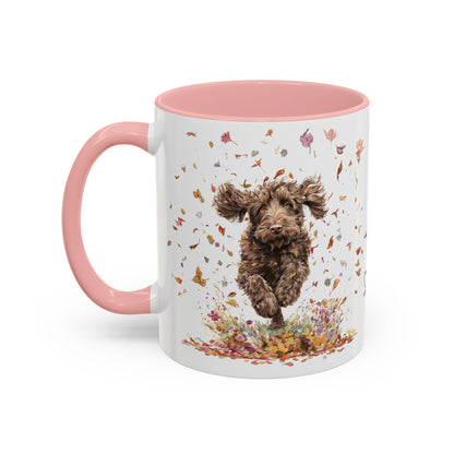 Labradoodle #5 Autumn/Fall, Personalized Accent Mugs, 11oz