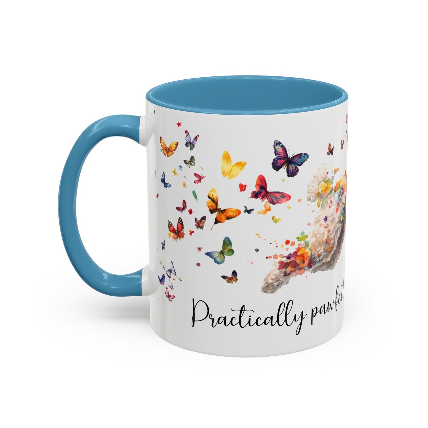 Poodle #1 - Practically Pawfect in every way. Personalised Colorful Accent Mugs, 11oz