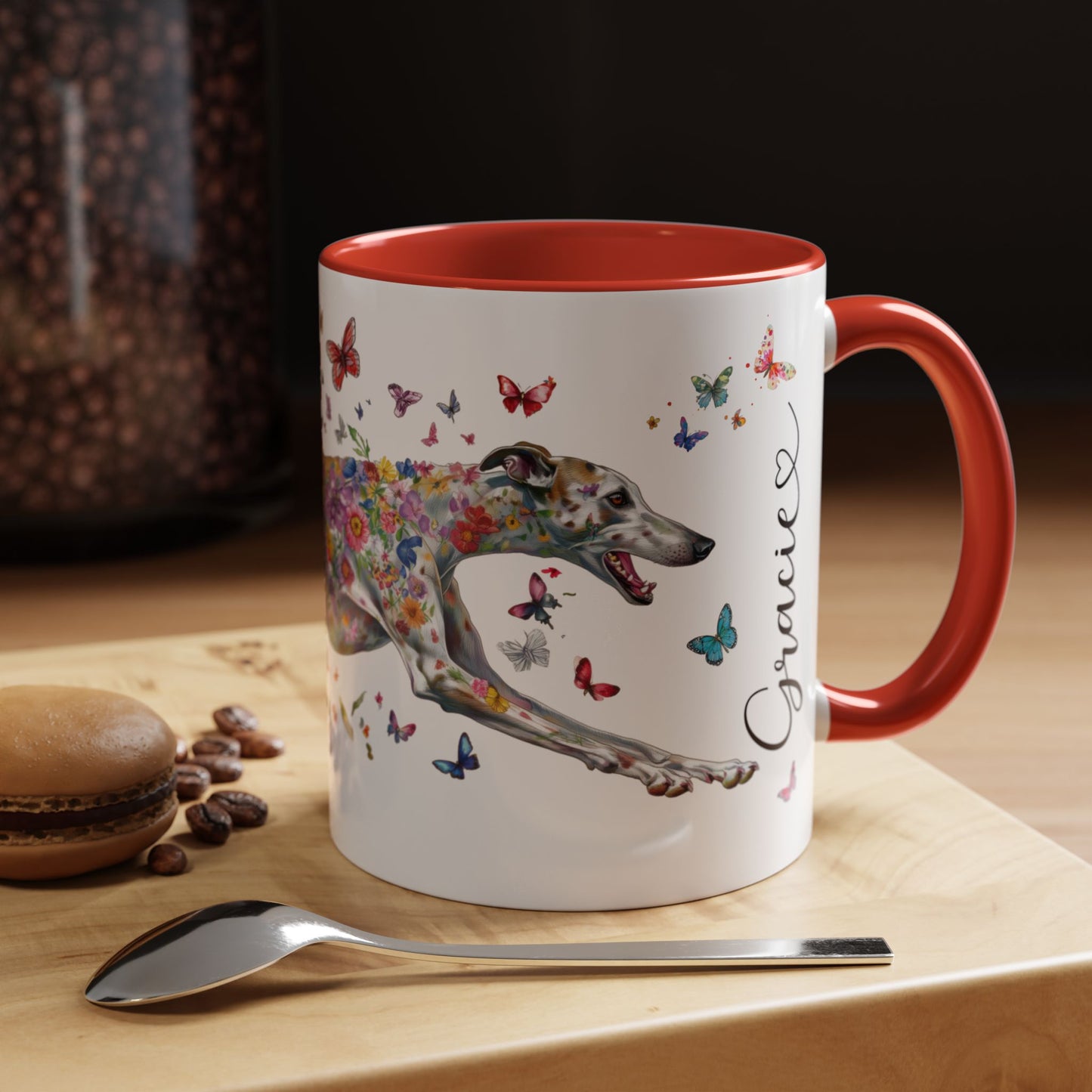 Greyhound #5 Personalized Accent Mugs, 11oz
