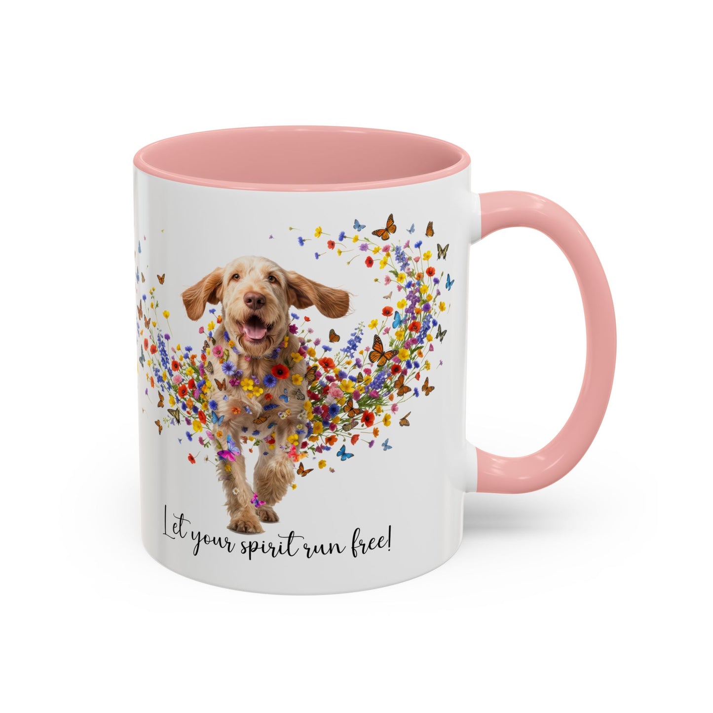 Spinone Italiano #1, Let your spirit run free, personalized colourful Mugs, 11oz