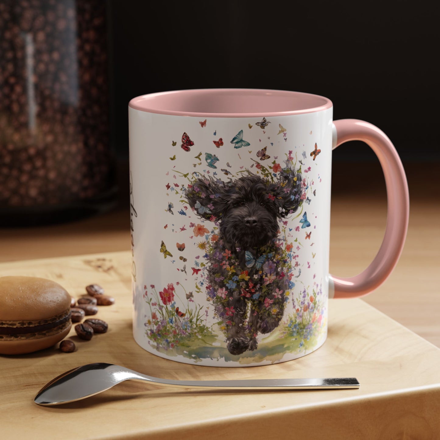 Labradoodle #5 Personalized Accent Mugs, 11oz