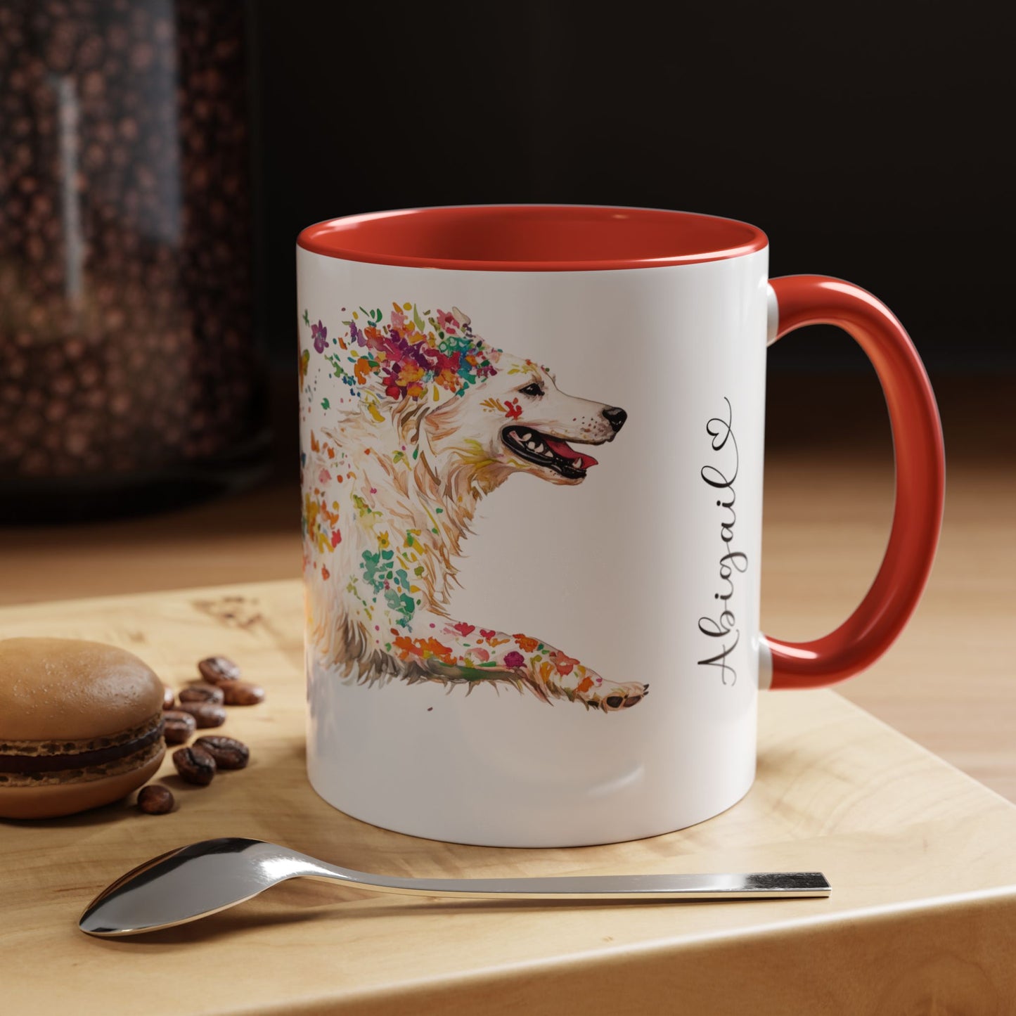 White Shepherd Personalized Accent Mugs, 11oz