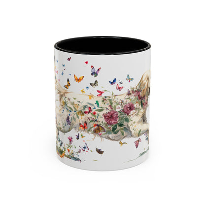 Cream Golden Retriever Personalized Accent Mugs, 11oz
