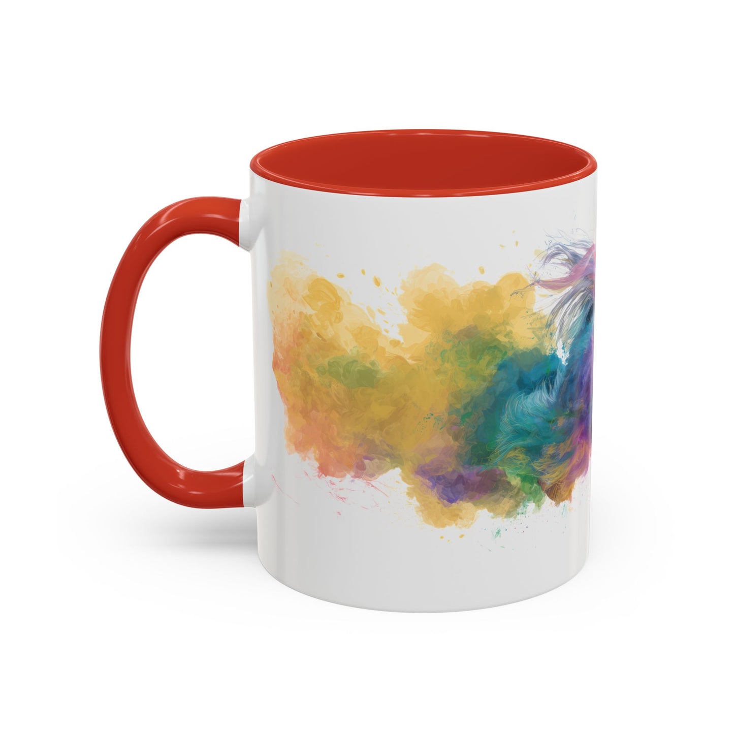 Maltese Paint Colourful Personalised Accent Mugs, 11oz