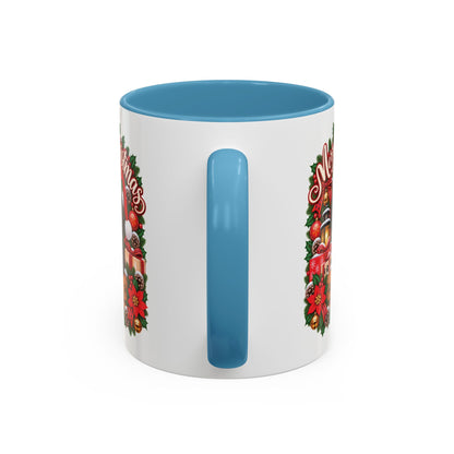 Poodle #2 Merry Christmas, personalised accent colour 11oz mug