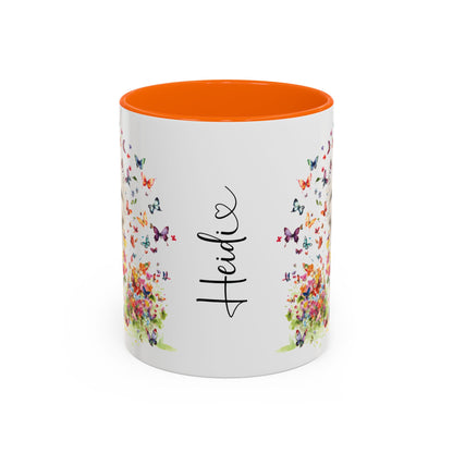 West Highland Terrier #2 Butterfly Personalized Accent Mugs, 11oz
