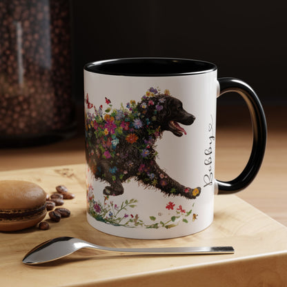 Curly Coated Retriever #2 Personalized Accent Mugs, 11oz