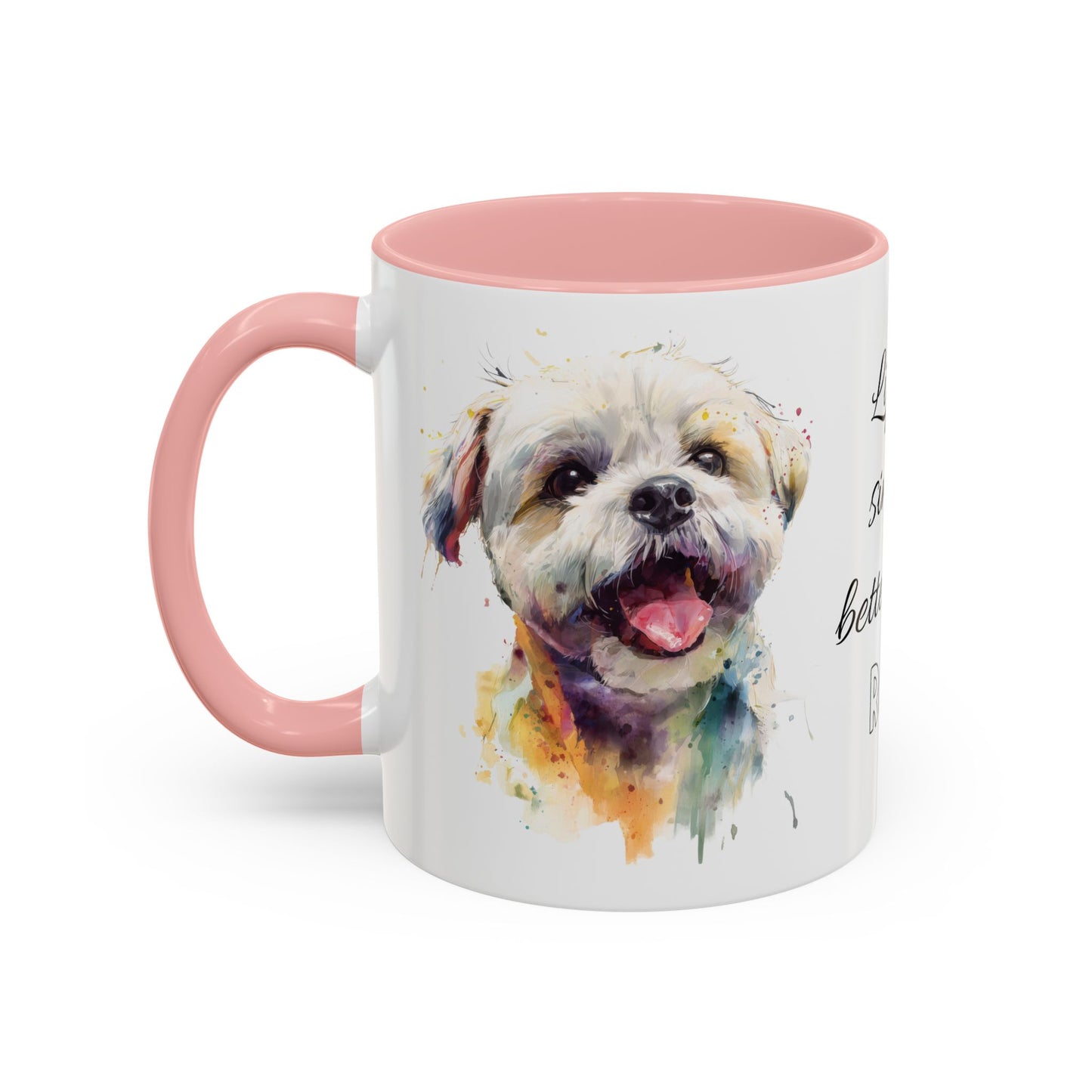 Shih Tzu #1 “Life is better with” Personalized Accent Mugs, 11oz