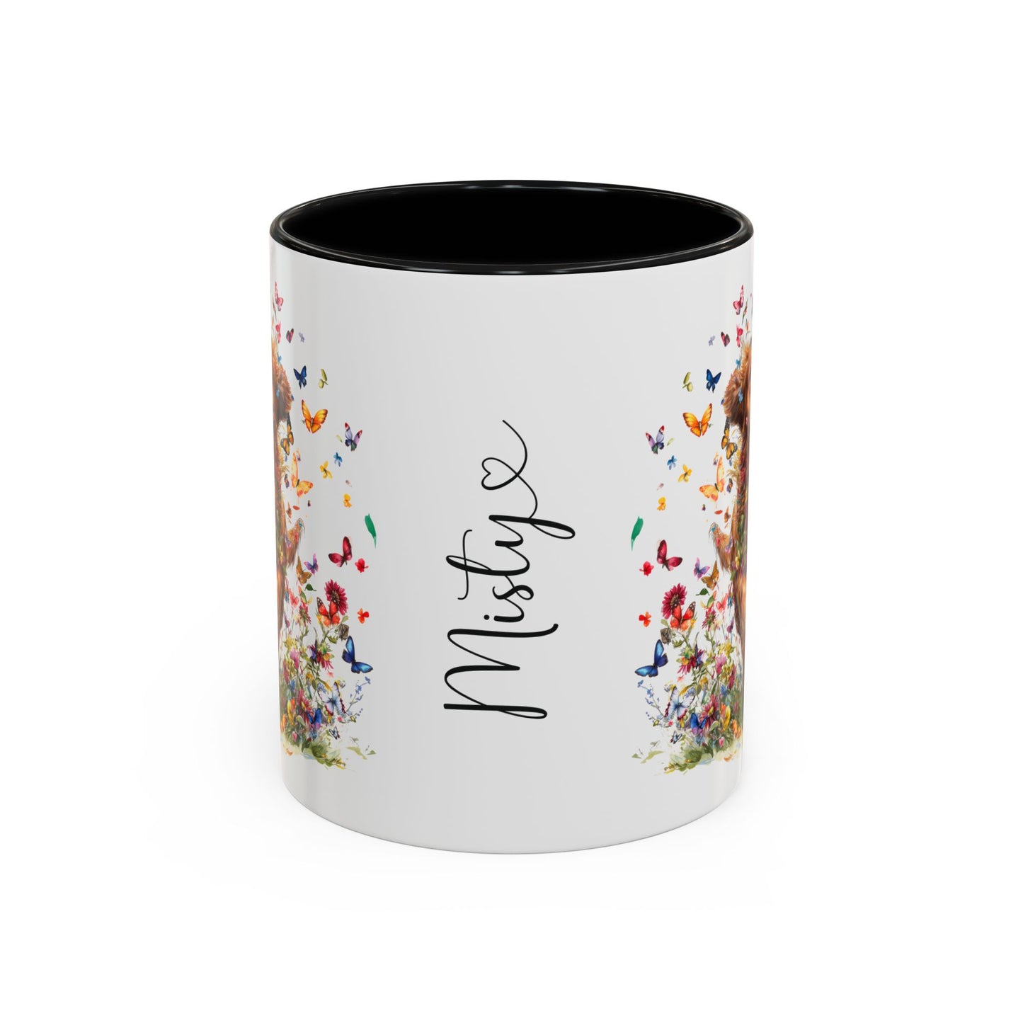 Red Golden Retriever Personalized Accent Mugs, 11oz