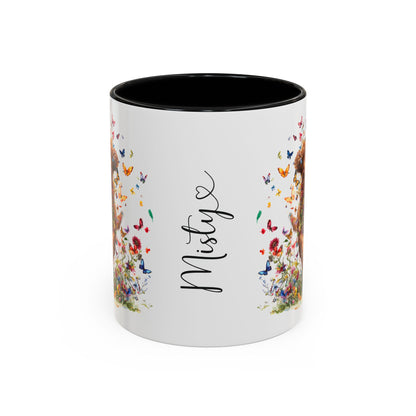 Red Golden Retriever Personalized Accent Mugs, 11oz