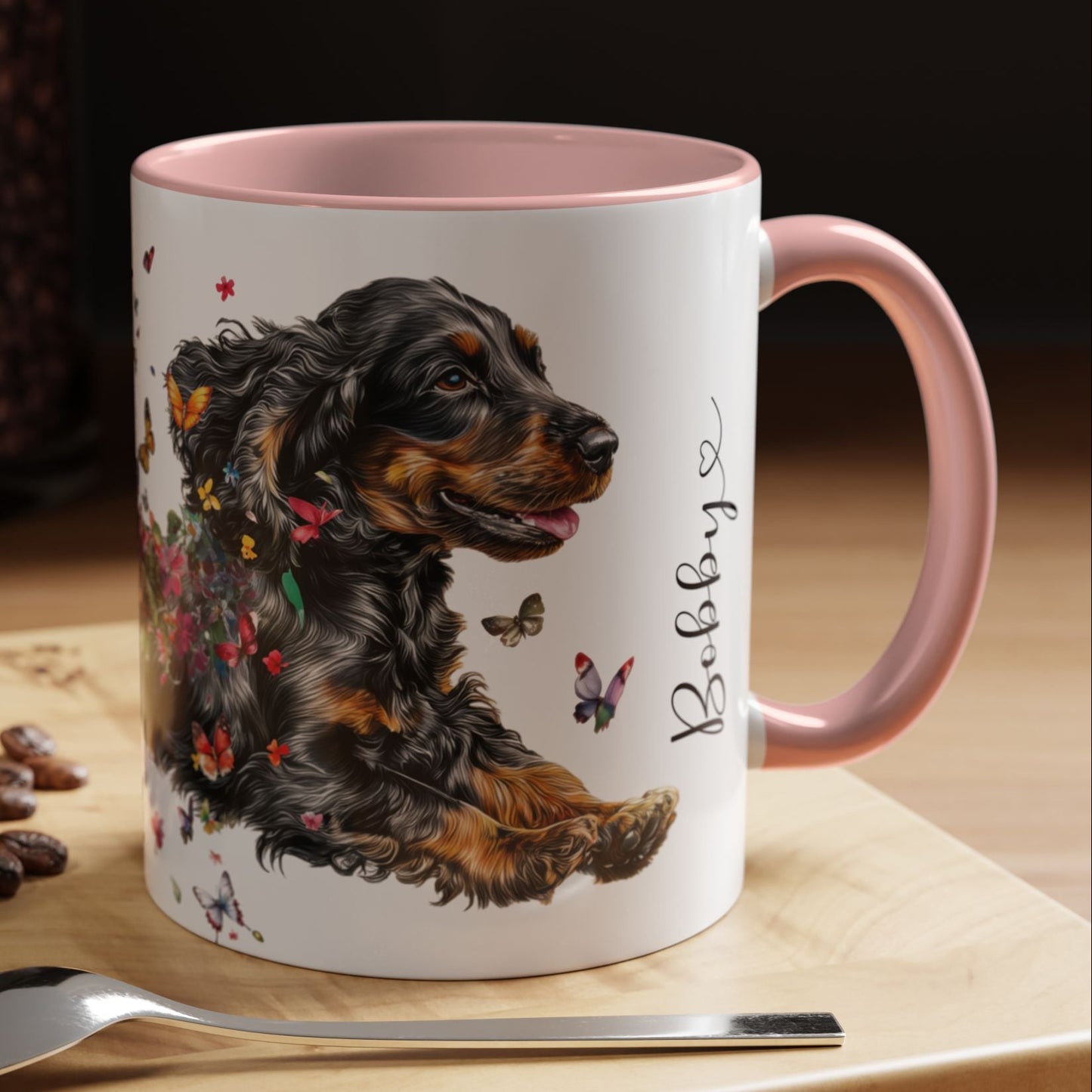 English Cocker Spaniel #4 Personalized Accent Mugs, 11oz