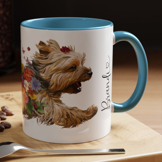 Silky Terrier Personalized Accent Mugs, 11oz