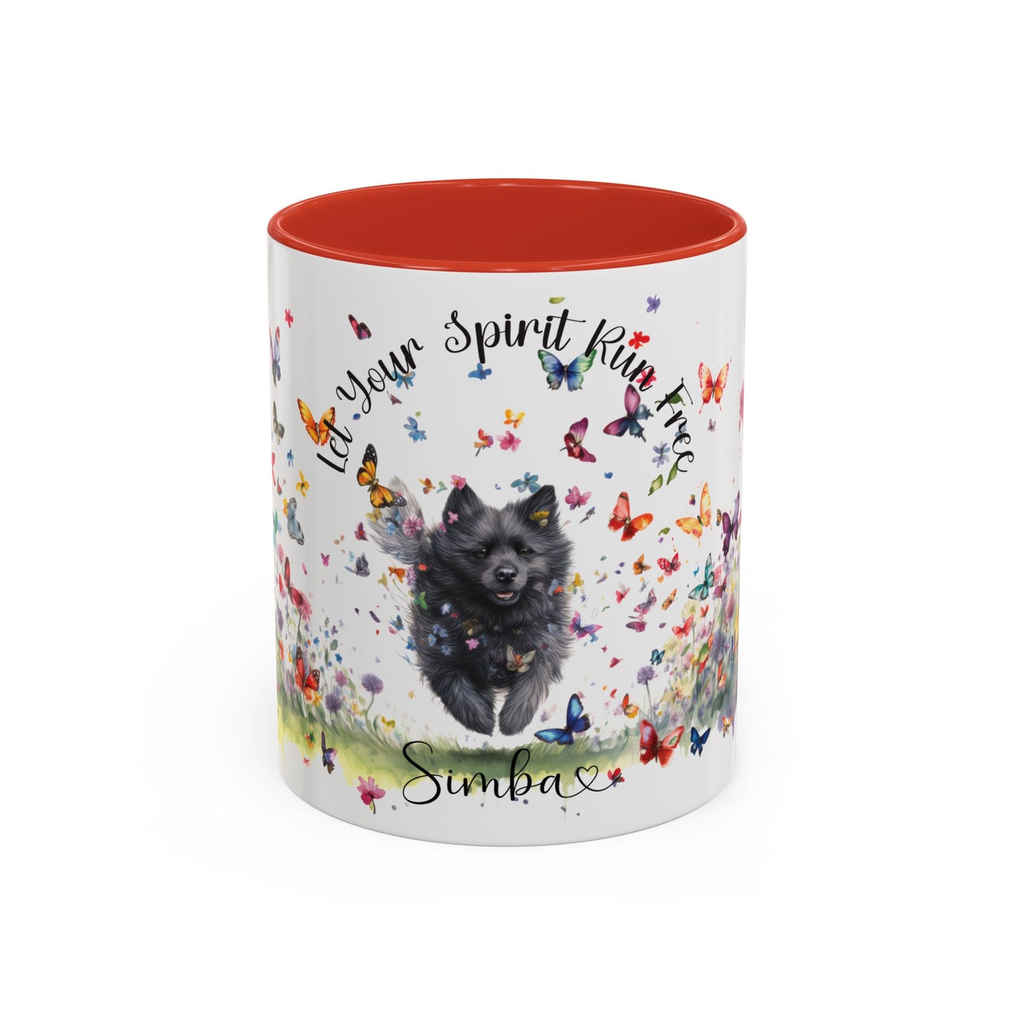 Schipperke Let your spirit run free Personalized Accent Mugs, 11oz