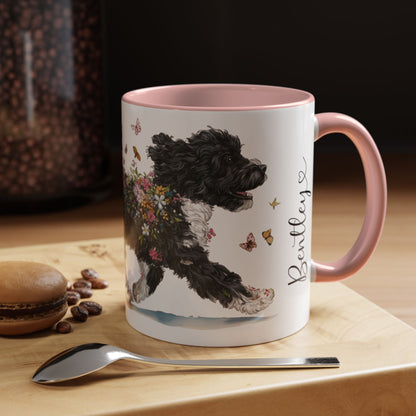 Portuguese Water Dog #2 Personalized Accent Mugs, 11oz