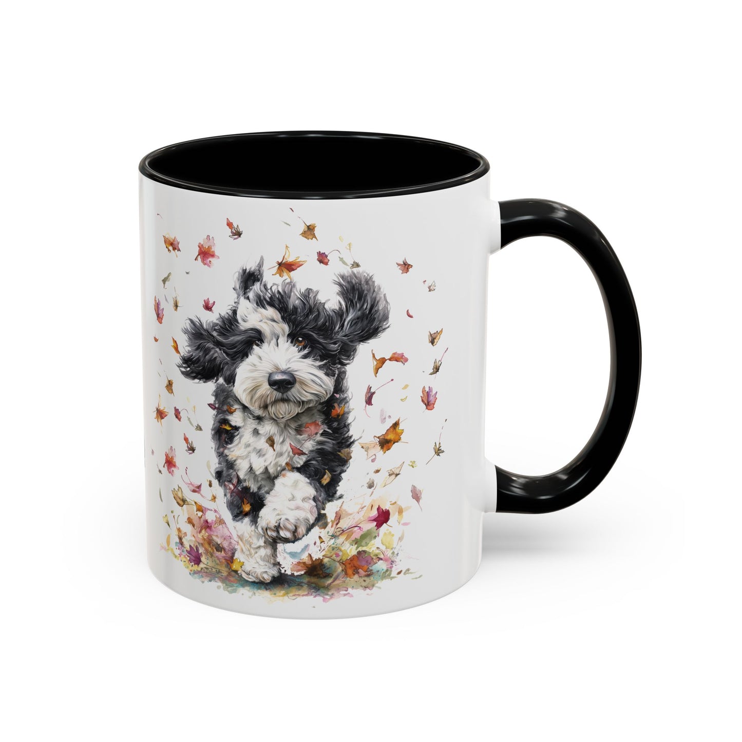 Bernedoodle #2 Autumn/Fall, Personalized Accent Mugs, 11oz