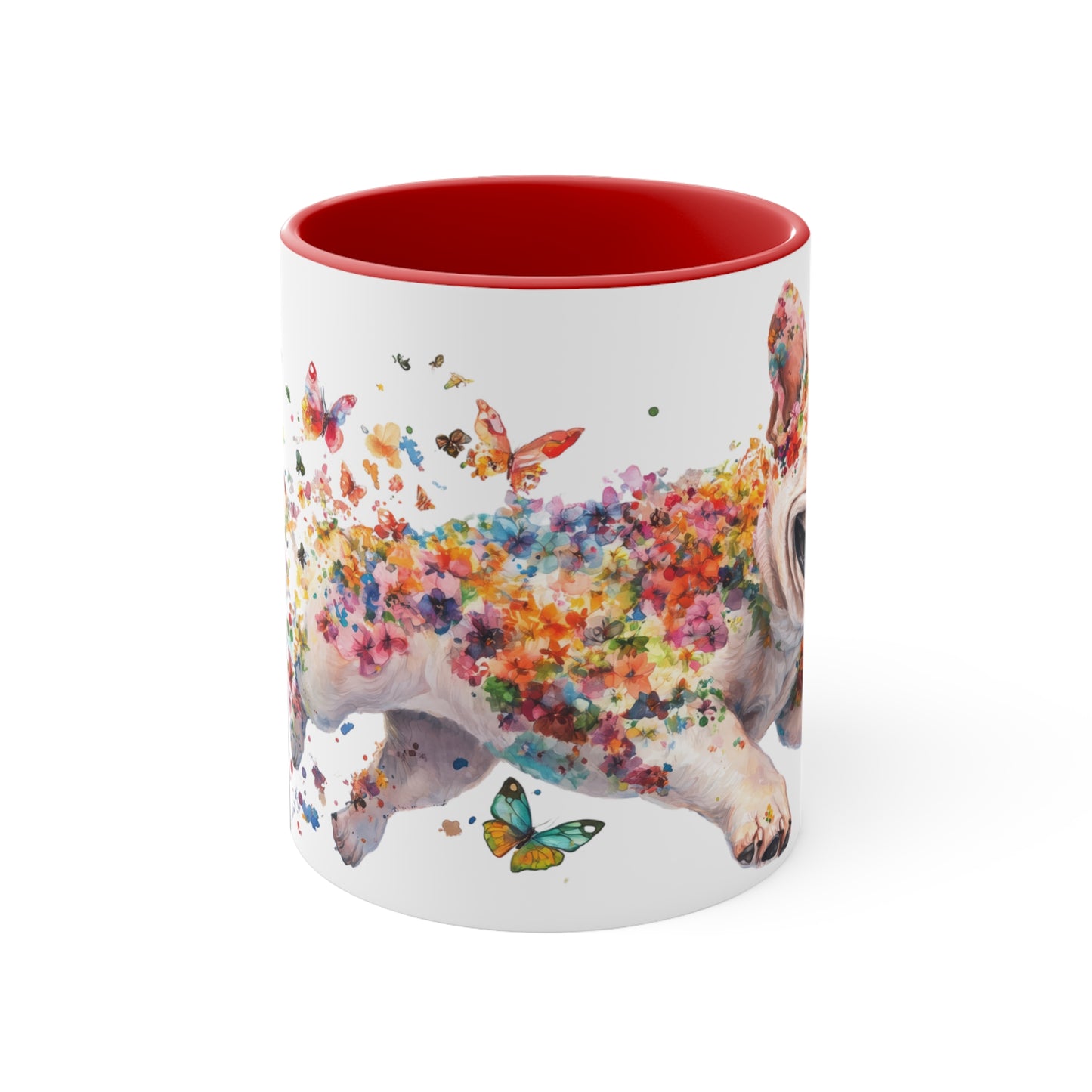 French Bulldog running personalized colourful Mugs, 11oz