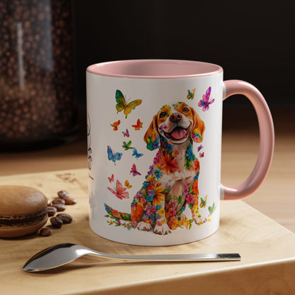 Beagle Personalized Colorful Accent Mugs, 11oz