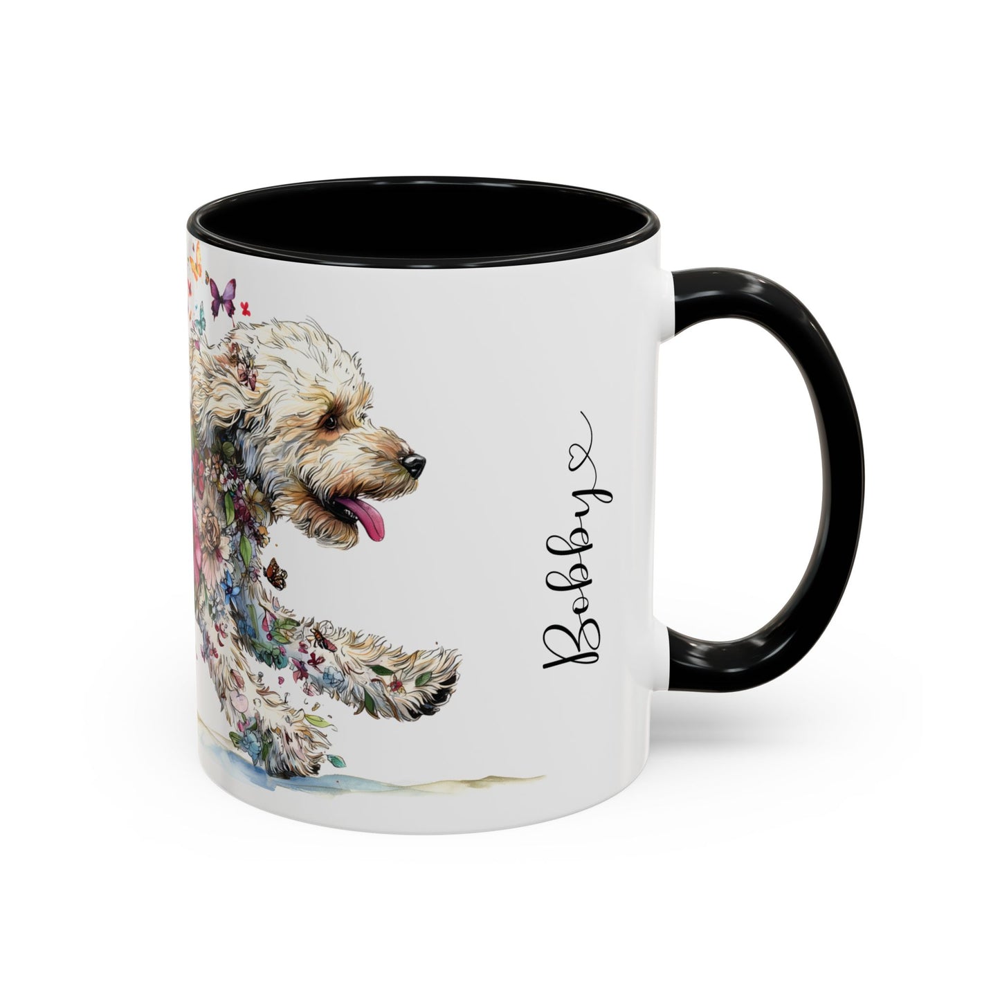 Labradoodle #2 Personalized Accent Mugs, 11oz