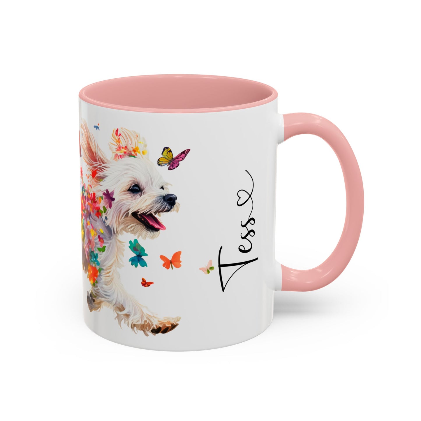 Maltese Personalized Colorful Accent Mugs, 11oz