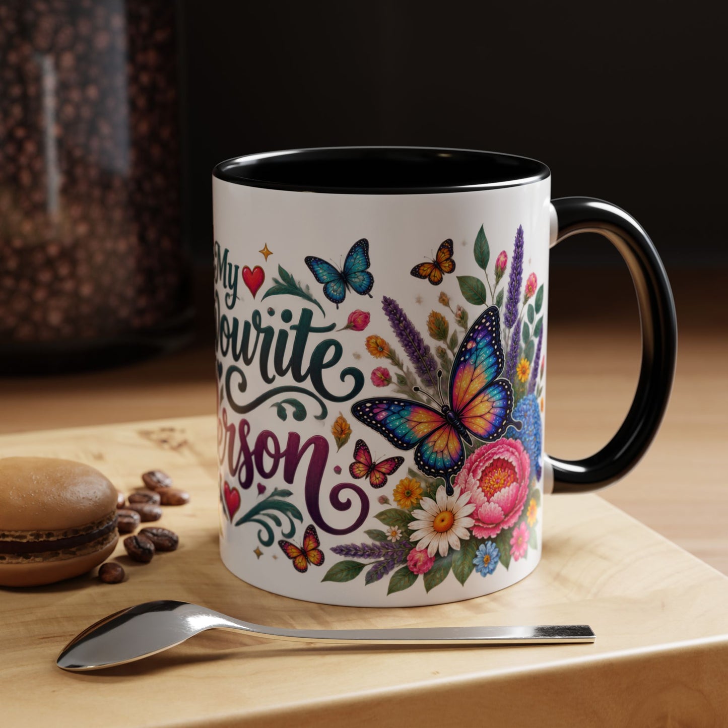 My Favorite Person, 11oz  accent mug (UK spelling)