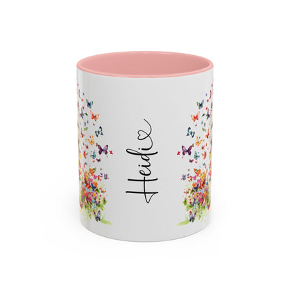 West Highland Terrier #2 Butterfly Personalized Accent Mugs, 11oz
