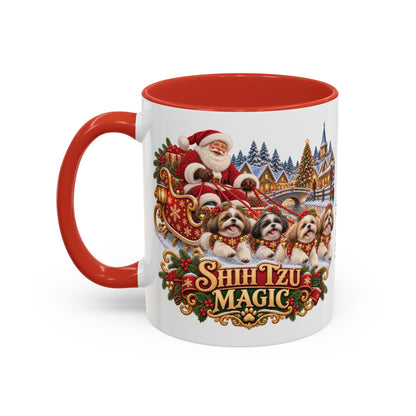 Shih Tzu Magic, personalised accent colour 11oz mug