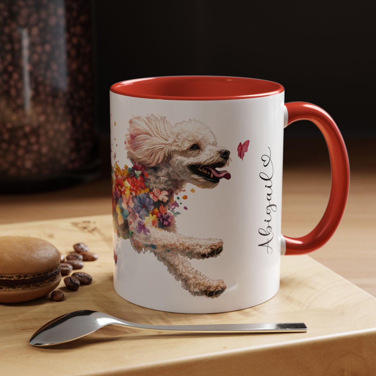 Poodle Personalized Accent Mugs, 11oz