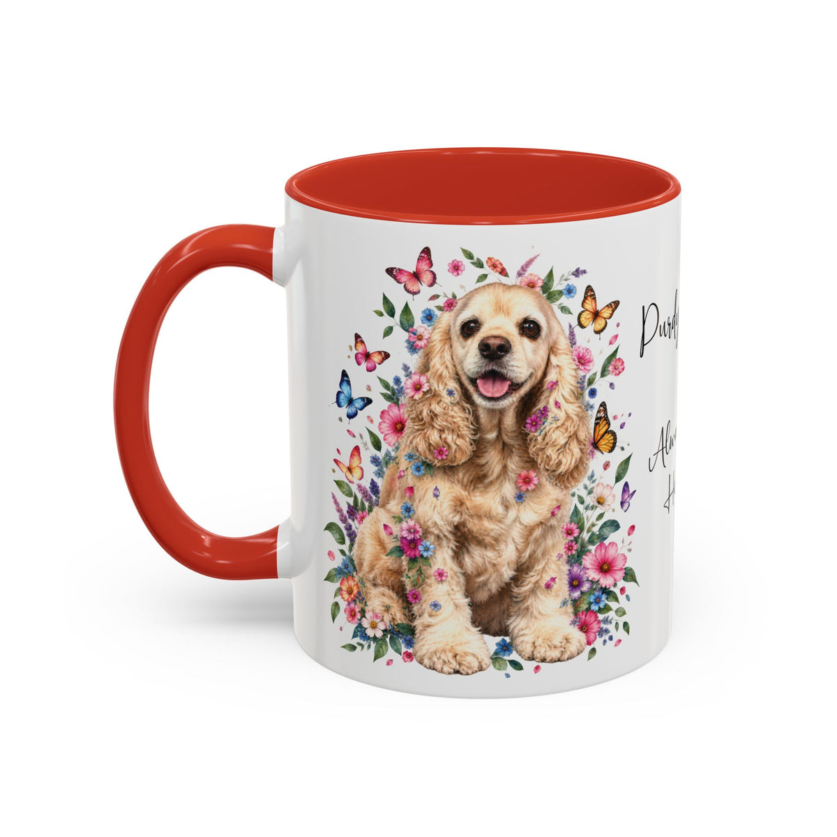 DUO (2 pets) - ANY DESIGN Floral Personalized Accent Mugs, 11oz