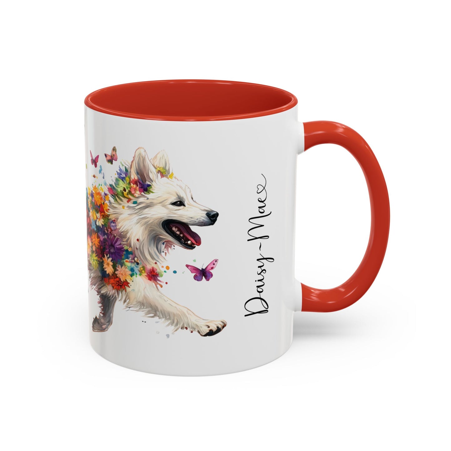 Keeshond #3 Personalized Accent Mugs, 11oz