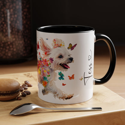 Maltese Personalized Colorful Accent Mugs, 11oz