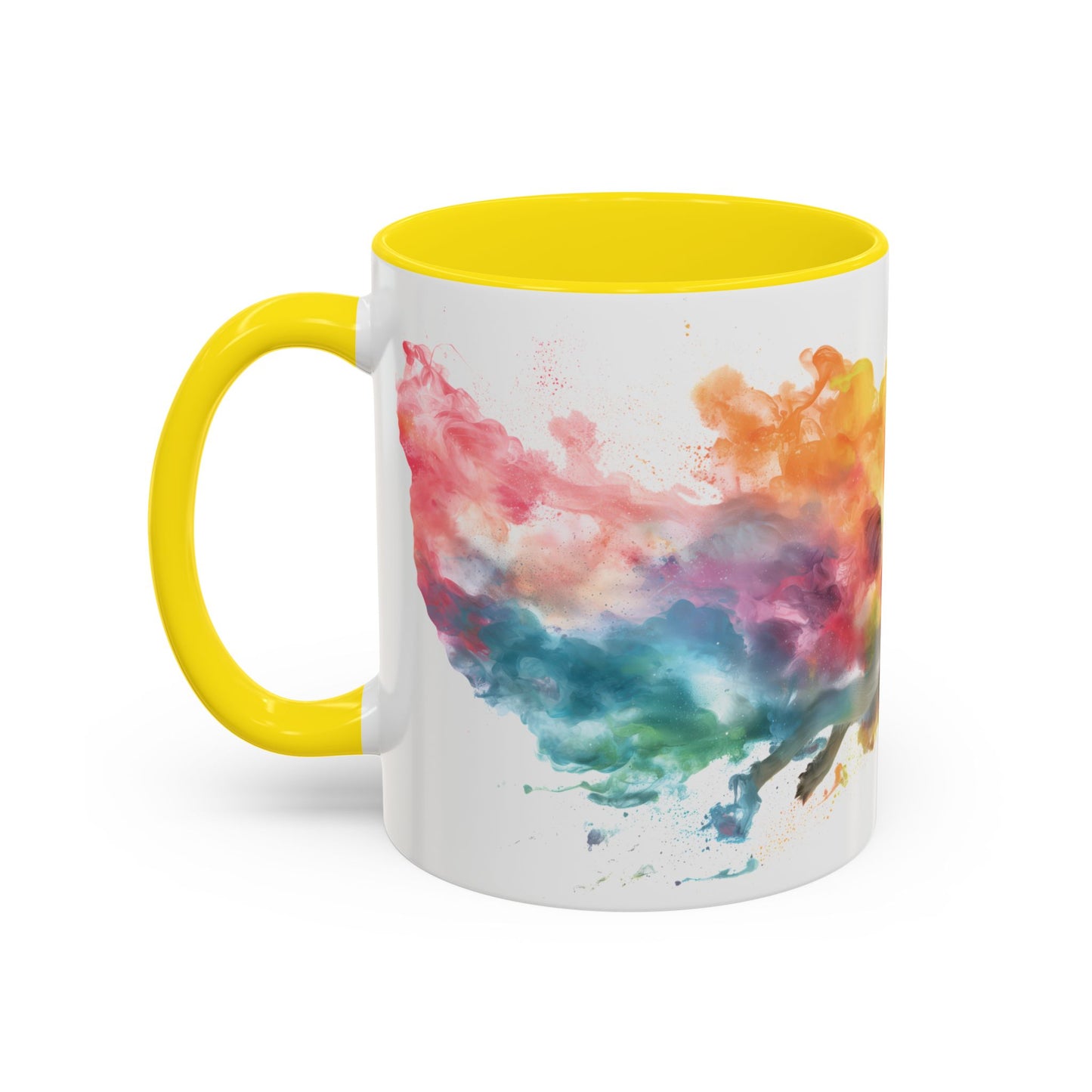 Chihuahua #3 Paint Colourful Personalised Accent Mugs, 11oz