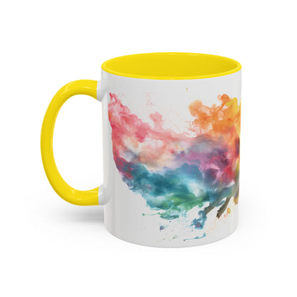 Chihuahua #3 Paint Colourful Personalised Accent Mugs, 11oz