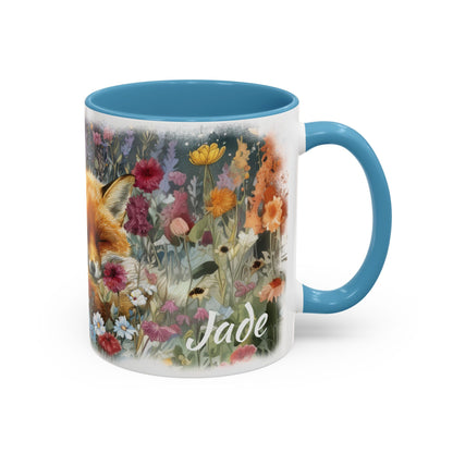 Fox sleeping #2 Personalized Accent Mugs, 11oz