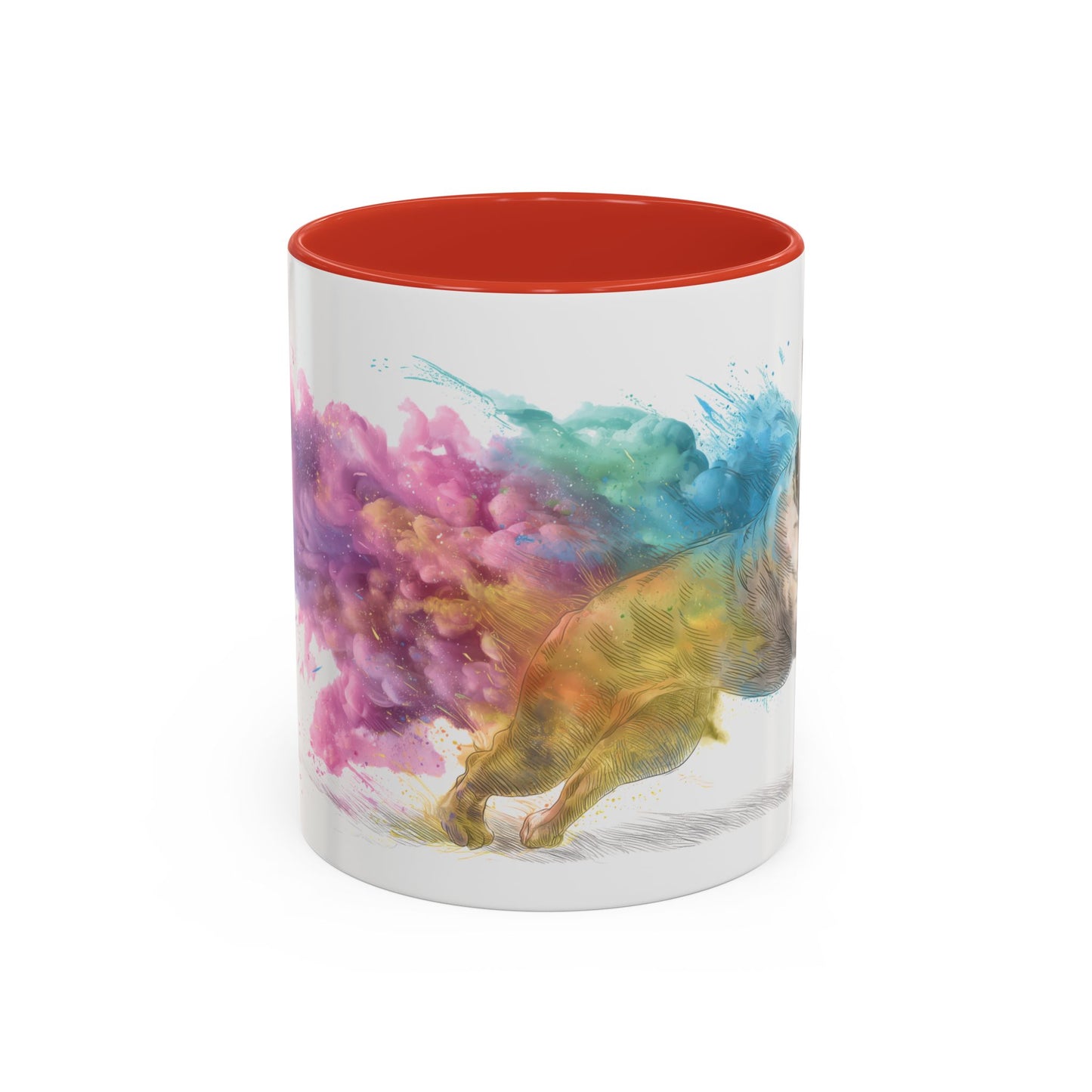 French Bulldog #1 Paint Colourful Personalised Accent Mugs, 11oz