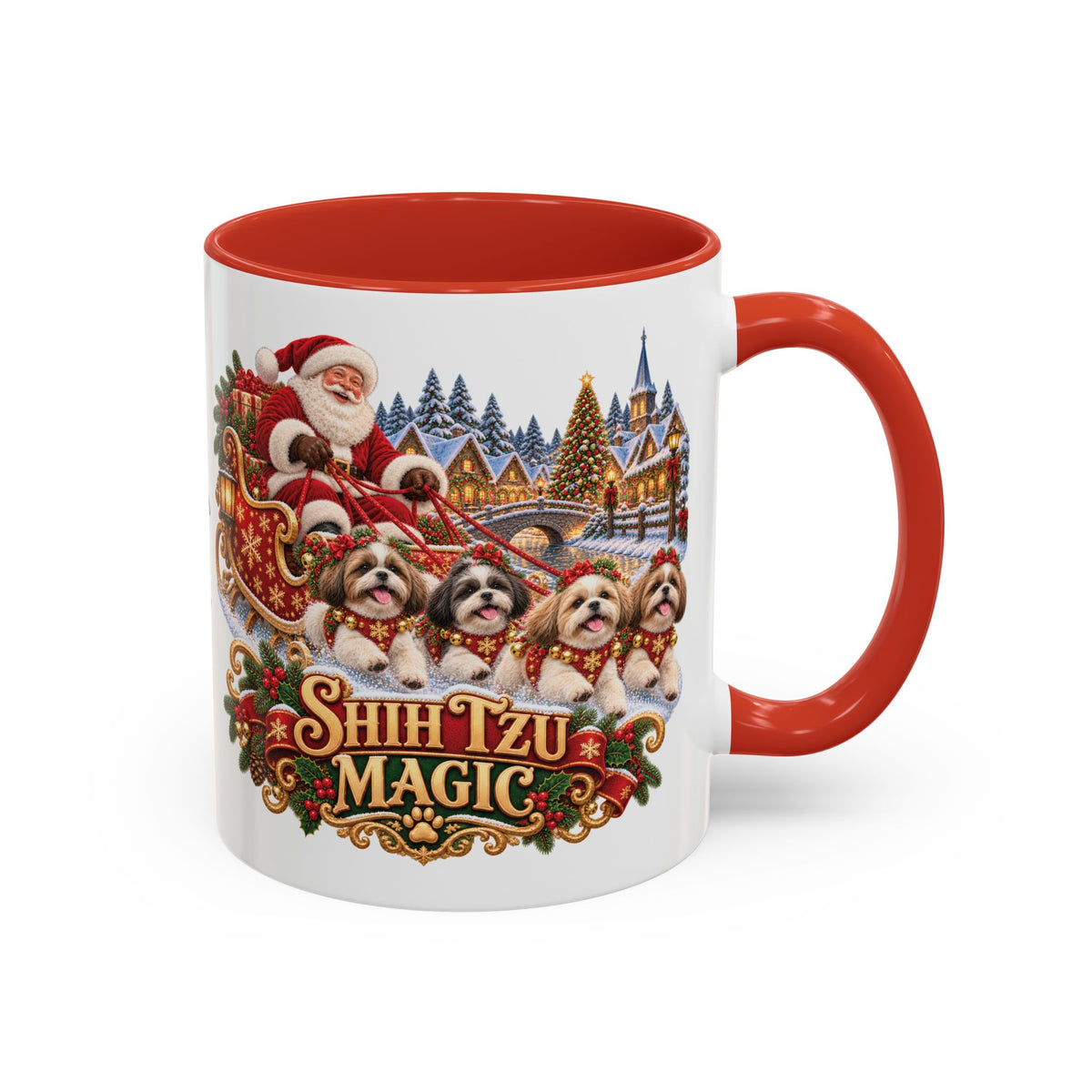 Shih Tzu Magic, personalised accent colour 11oz mug