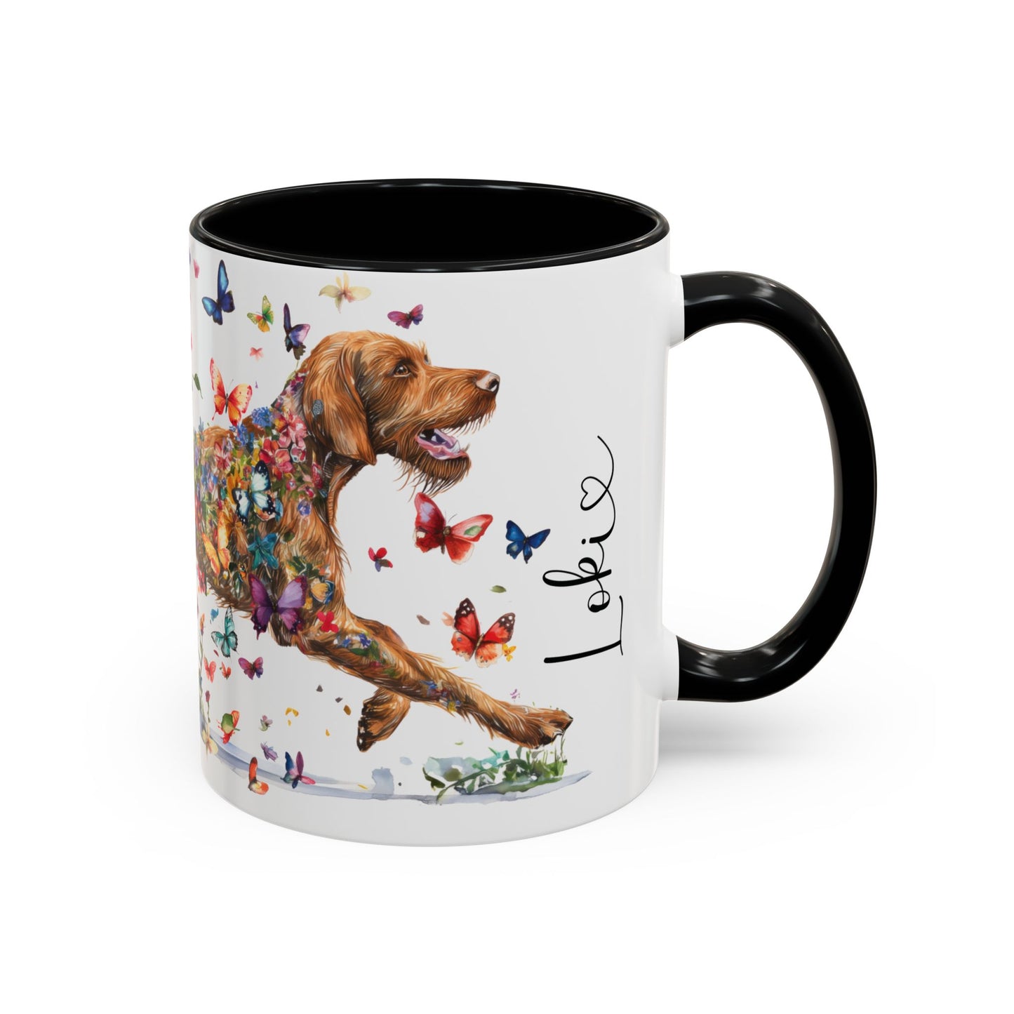 Wire Haired Vizsla Personalized Accent Mugs, 11oz
