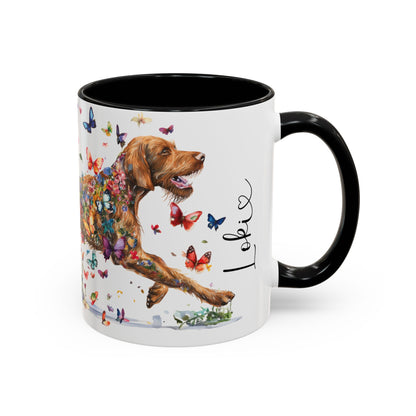 Wire Haired Vizsla Personalized Accent Mugs, 11oz