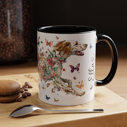 English Setter #5 Personalized Accent Mugs, 11oz