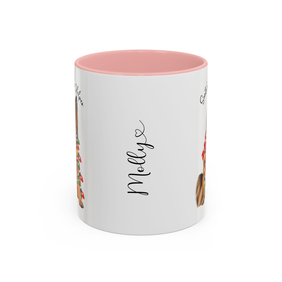 Belgian Tervuren, Santa's little helper, personalised accent colour 11oz mug