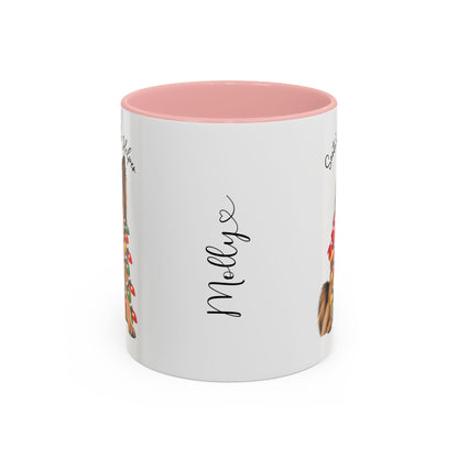 Belgian Tervuren, Santa's little helper, personalised accent colour 11oz mug