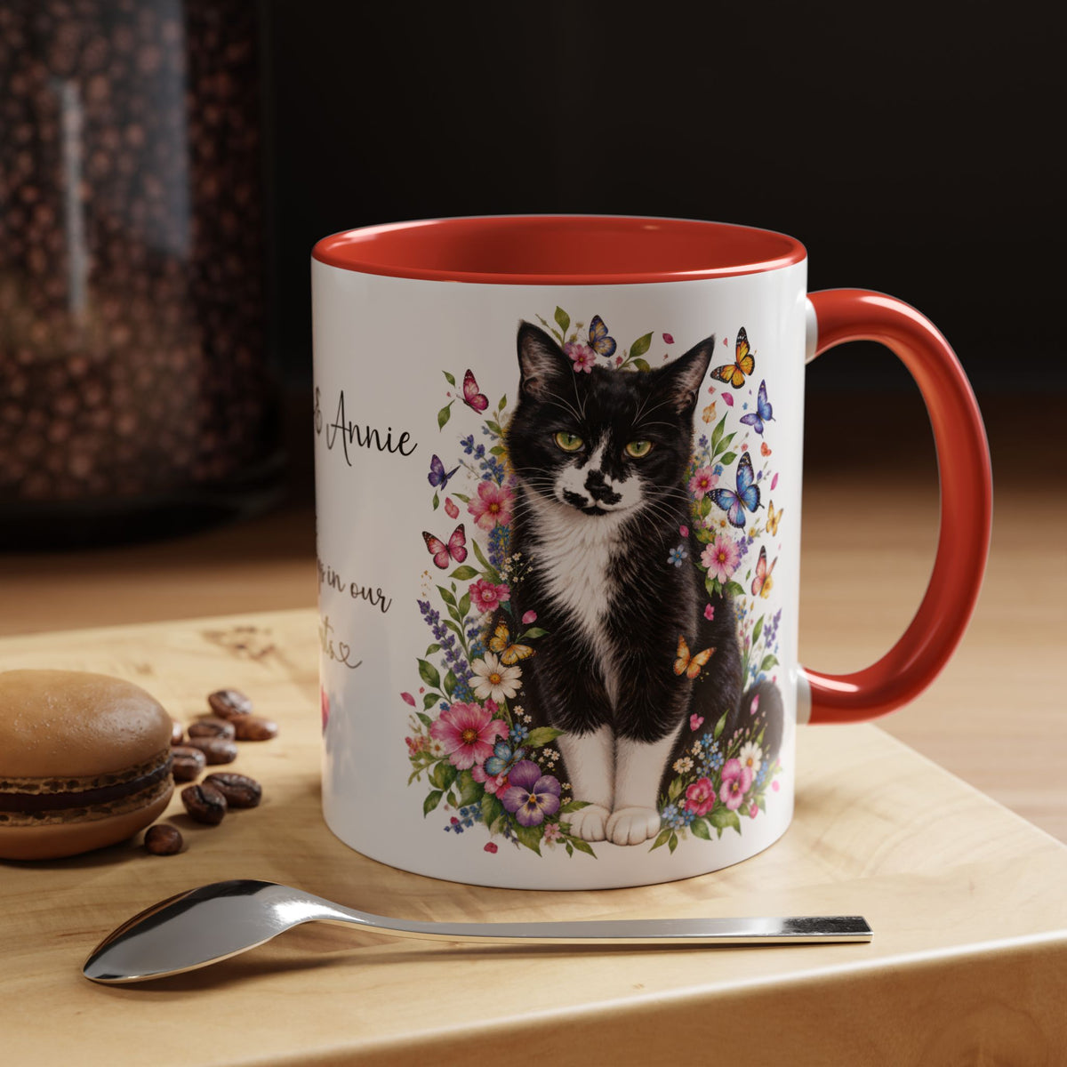 DUO (2 pets) - ANY DESIGN Floral Personalized Accent Mugs, 11oz