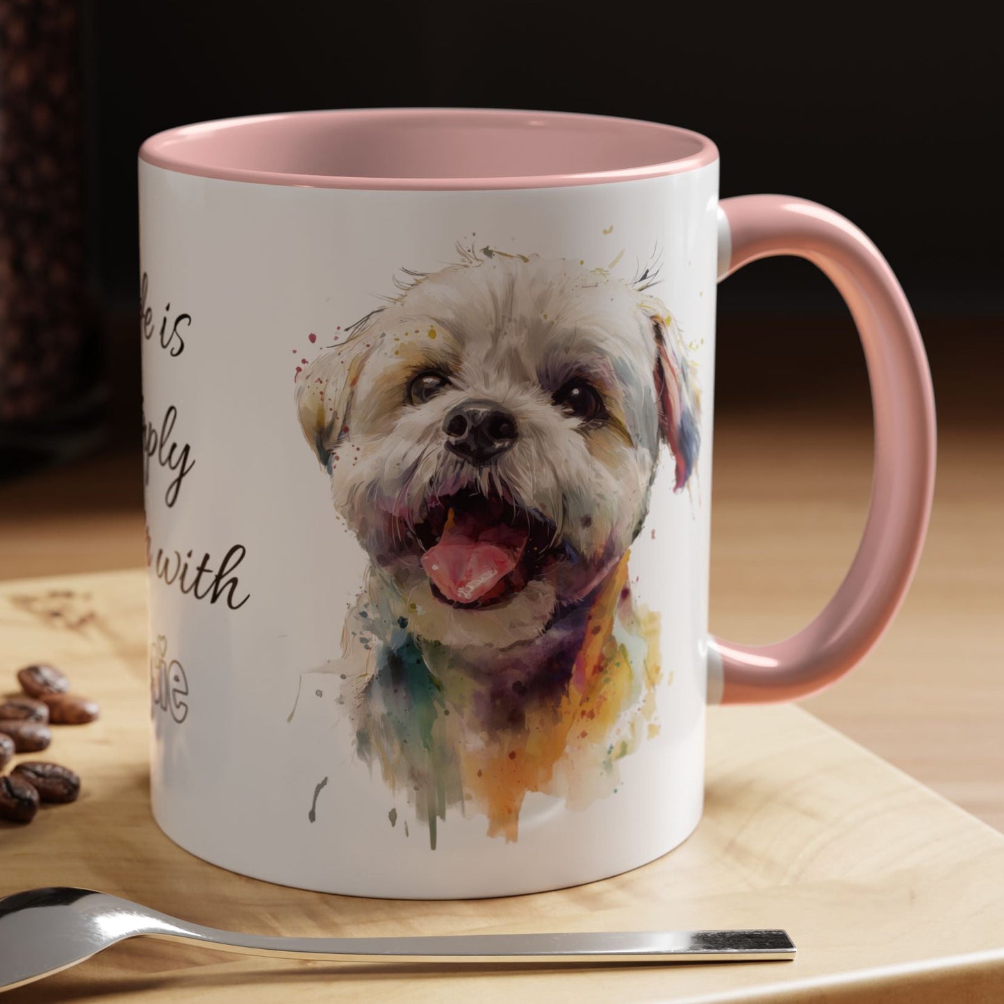 Shih Tzu #1 “Life is better with” Personalized Accent Mugs, 11oz