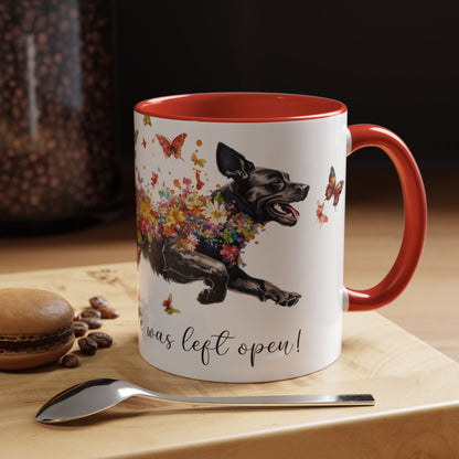Labrador #3 “Live like the gate was left open" Accent Mugs, 11oz