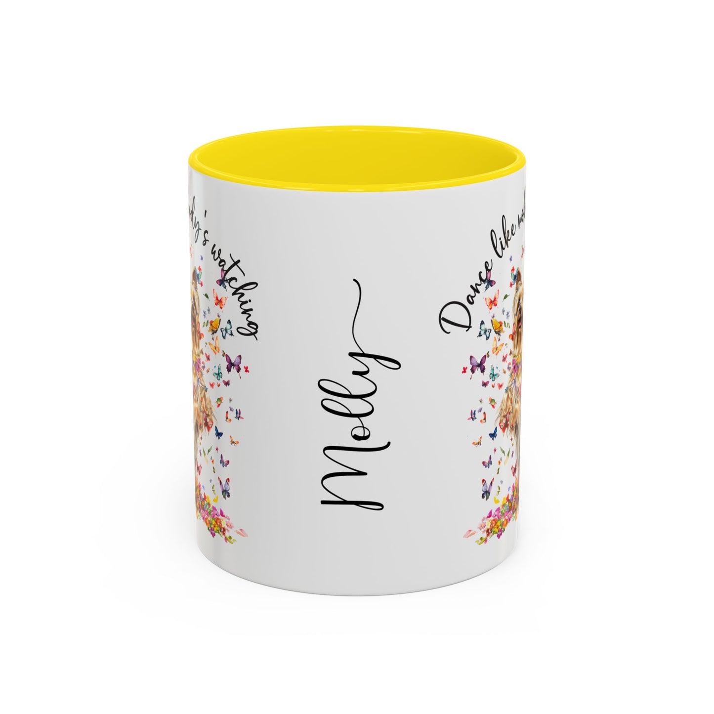 Silky Terrier "Dance like nobody's watching" personalized colourful Mugs, 11oz