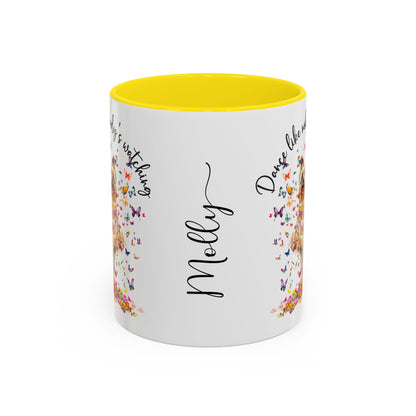 Silky Terrier "Dance like nobody's watching" personalized colourful Mugs, 11oz