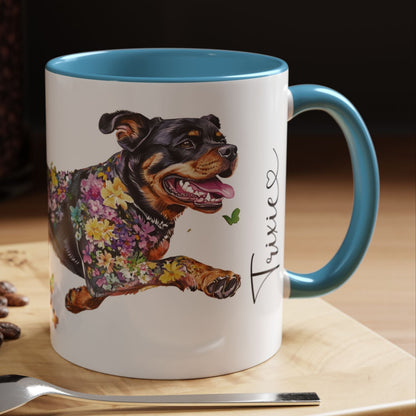 Rottweiler Personalized Accent Mugs, 11oz