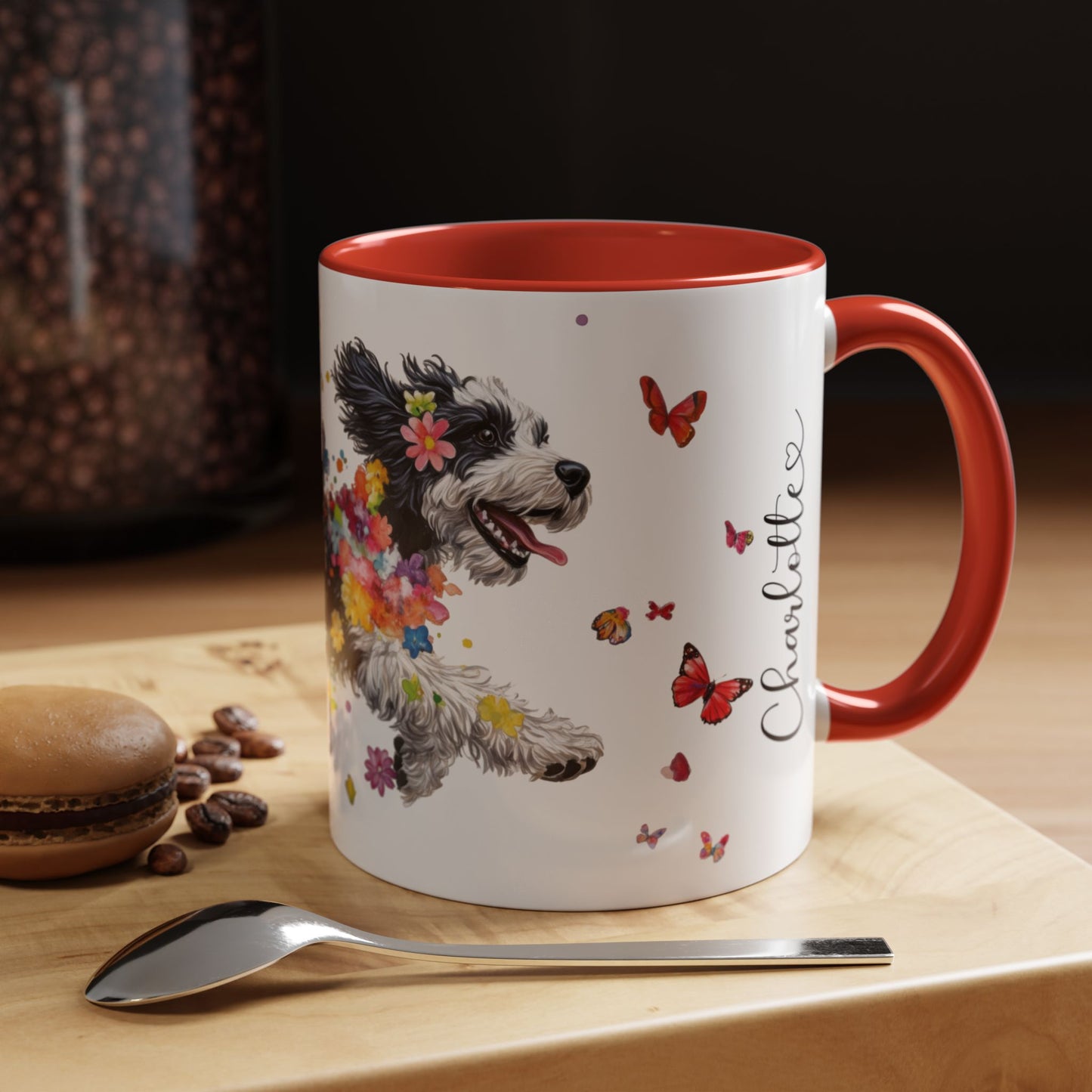 Bernedoodle Personalized Accent Mugs, 11oz