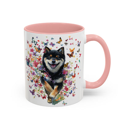 Shiba Inu #3 Personalized Accent Mugs, 11oz