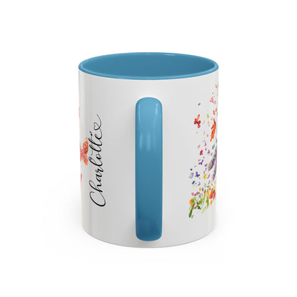 Rabbit "Let your spirit run free" Personalized Accent Mugs, 11oz